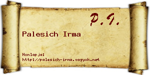 Palesich Irma névjegykártya