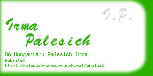 irma palesich business card